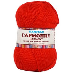 Пряжа Камтекс Гармония 100гр. 245м. (50%шерсть,50%акрил) (046 красный) 5 шт