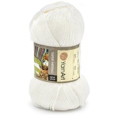 Пряжа YarnArt Super Merino 100гр 300м (25% шерсть, 75% акрил) (208 белый) 5 шт