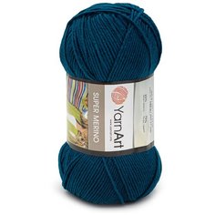 Пряжа YarnArt Super Merino 100гр 300м (25% шерсть, 75% акрил) (533 темная бирюза) 5 шт