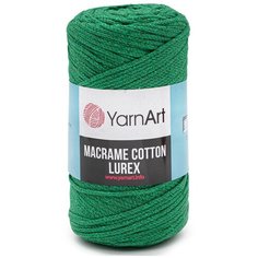 Пряжа YarnArt Macrame cotton Lurex 250гр 205м (75% хлопок, 13% полиэстер, 12% металлик) (728 зеленый) 4 шт