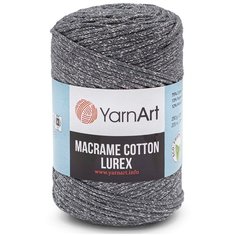 Пряжа YarnArt Macrame cotton Lurex 250гр 205м (75% хлопок, 13% полиэстер, 12% металлик) (737 серебро) 4 шт