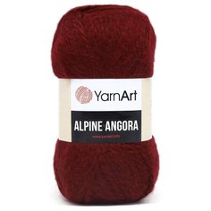 Пряжа YarnArt Alpine Angora 150гр 150м (20% шерсть, 80% акрил) (341 темно-красный) 3 шт