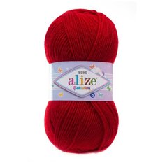 Пряжа ALIZE SEKERIM BEBE 100гр. 320м (100% акрил) (106 темно-красный) 5 шт
