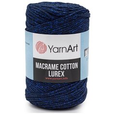 Пряжа YarnArt Macrame cotton Lurex 250гр 205м (75% хлопок, 13% полиэстер, 12% металлик) (740 синий) 4 шт