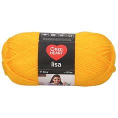 Пряжа Red Heart Lisa 50гр 133м (100% акрил) (00184 желтый) 10 шт