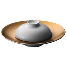 BergHOFF Набор тарелка сервировочная с миской Gem белый/золотой