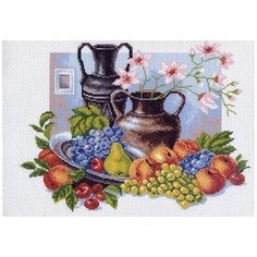 601 Канва с рисунком Матренин посад Натюрморт с кувшинами, 37*49 см