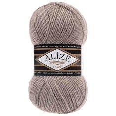 Пряжа ALIZE Superlana klasik (однотонная) 100гр. 280м. (75% акрил, 25%шерсть) ТУ (207 светло-коричневый меланж) 5 шт