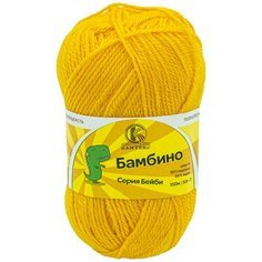 Пряжа Камтекс Бамбино 50гр. 150м. (35% шерсть меринос, 65% акрил) (104 желтый) 10 шт