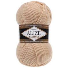Пряжа ALIZE Lanagold 100гр., 240м (49%шерсть, 51%акрил) (680 медовый) 5 шт