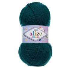 Пряжа ALIZE SEKERIM BEBE 100гр. 320м (100% акрил) (212 петроль) 5 шт