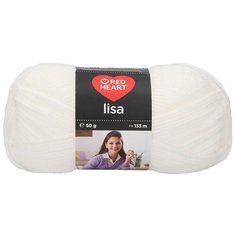 Пряжа Red Heart Lisa 50гр 133м (100% акрил) (00208 белый) 10 шт