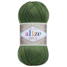 Пряжа ALIZE Diva 100гр. 350м. (100% микрофибра) ТУ (79 Базилик) 5 шт