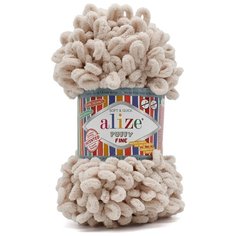 Пряжа Alize Puffy Fine 100г 14м (100% микрополиэстер) (599 слоновая кость) 5 шт