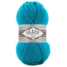Пряжа ALIZE Superlana maxi 100гр. 100м. (75% акрил, 25%шерсть) ТУ (484 бирюзовый) 5 шт