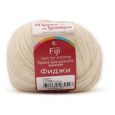 Пряжа из Троицка Фиджи 50гр. 95м. (20% мериносовая шерсть, 60% хлопок, 20% акрил) (01 белый) 5 шт Троицкая камвольная фабрика