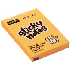 Блок-кубик Attache Selection с клеевым краем 76х51, оранжевый неон (100 л)