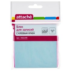 Блок-кубик Attache с клеевым краем 76х76, голубой (100 л)