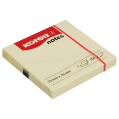 Блок-кубик Kores 46075, 75х75, желтый (100 л)