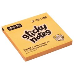 Блок-кубик Attache Selection с клеевым краем 76х76, оранжевый неон (100 л)