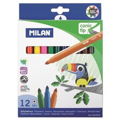 Фломастеры 12 цветов Milan cone-tipped, 0612312