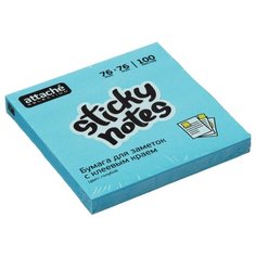 Блок-кубик Attache Selection с клеевым краем 76х76, голубой неон (100 л)