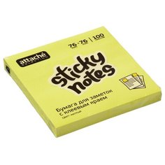 Блок-кубик Attache Selection с клеевым краем 76х76, желтый неон (100 л)