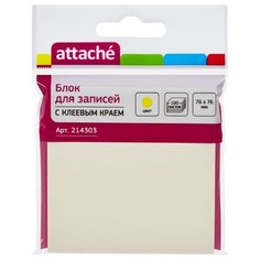 Блок-кубик Attache с клеевым краем 76х76, желтый (100 л)