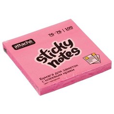 Блок-кубик Attache Selection с клеевым краем 76х76, пурпурный неон (100 л)