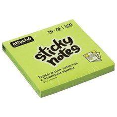 Блок-кубик Attache Selection с клеевым краем 76х76, зеленый неон (100 л)