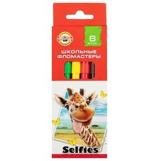 Фломастеры KOH-I-NOOR, SELFIES 6 цветов, 1002/6 S KS