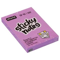 Блок-кубик Attache Selection с клеевым краем 76х51, фиолетовый неон (100 л)