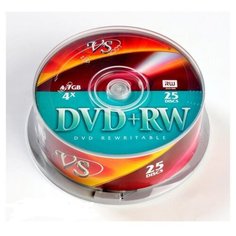 Носители информации DVD+RW, 4x, VS, Cake/25, VSDVDPRWCB2501