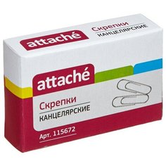 Скрепки Attache, 28, цинковое, овальная, 100 шт, в картонной коробке (серебристый)
