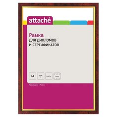 Рамка А4(21х30)ATTACHE красное дерево+золото, пластик, багет, настенная