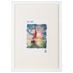 Рамка с паспарту, пластик, 21х30, (белый) 500П Зебра