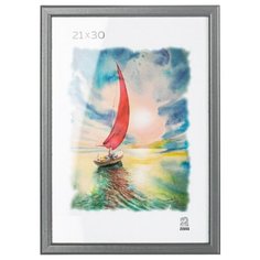 Фоторамка деревянная 21х30 темный лак 13-Д119 (серебряный) Зебра