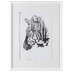 Рамка с паспарту, пластик, 30х40, (белый) 500П Зебра