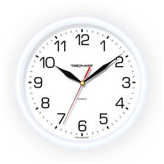 Часы настенные Troyka 21210213 круглые, d245мм, плавный ход, пластик Тройка