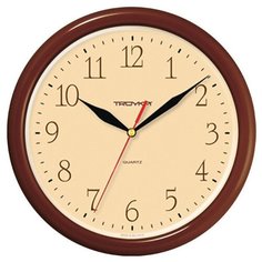 Часы настенные Troyka 21234287 круглые, d245мм, плавный ход, пластик Тройка