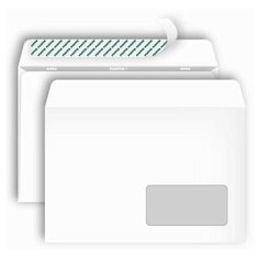 Конверты POSTFIX С5, стрип, прозрачное окно, 162х229, 80г/м2, 1000шт/уп Bong