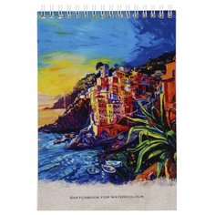 Скетчбук для акварели А5, 20л, спираль, 200гр, ГОРОД НА ПОБЕРЕЖЬЕ 20-6022 2 шт. Проф Пресс