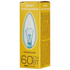 Электрическая лампа СТАРТ свеча/прозрачная 60W E14, 7 шт Start