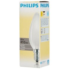 Электрическая лампа Philips свеча/матовая 40W E14 FR/B35 (10/100), 7 шт