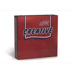 Салфетки ASTER Creative 3 слоя, 33х33 бордо 20шт/уп, 2 уп