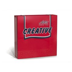 Салфетки ASTER Creative 3 слоя, 33х33 красные 20шт/уп, 2 уп