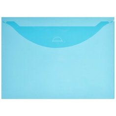 Папка-конверт на кнопке (клапан) 180 синий прозрачный 10 шт/уп Attache
