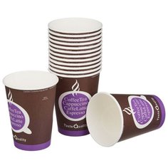 Стакан одноразовый бумажный однослойный d-90мм 300мл TasteQuality 50 штук в упаковке