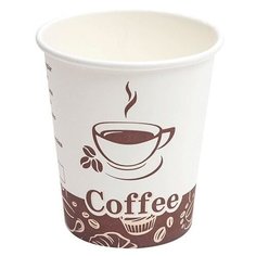 Стакан одноразовый бумажный 1-сл. d-80мм 200/250мл Турецкий Кофе 8OZ 50 штук в упаковке Комус