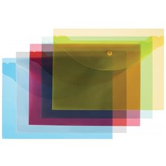 Папка-конверт на кнопке А4 Attache цвет в ассортименте 120 мкм 10 шт/уп, 2 уп